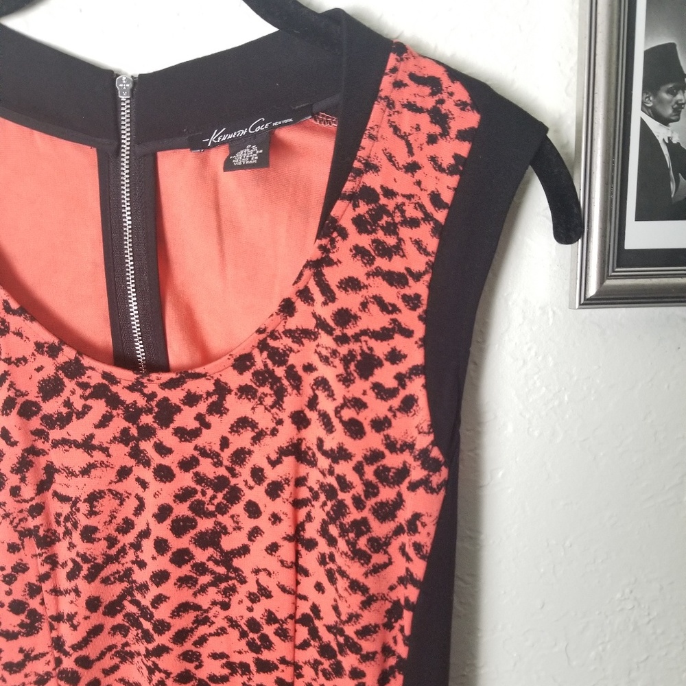 Kenneth Cole NY Black Animal Print Dress 2 - Picture 2 of 7